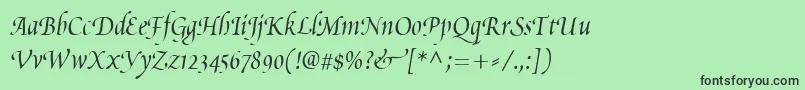 フォントPoeticaChanceryIii – 緑の背景に黒い文字