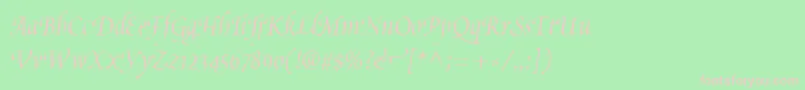 PoeticaChanceryIii Font – Pink Fonts on Green Background