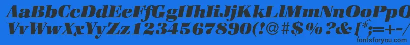 ZabriskiebookHeavyItalic Font – Black Fonts on Blue Background