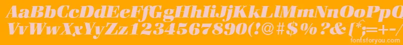 Fonte ZabriskiebookHeavyItalic – fontes rosa em um fundo laranja