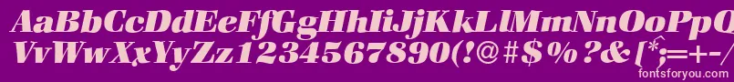 ZabriskiebookHeavyItalic-fontti – vaaleanpunaiset fontit violetilla taustalla