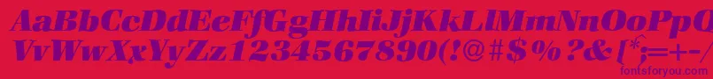 ZabriskiebookHeavyItalic Font – Purple Fonts on Red Background