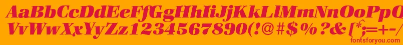 ZabriskiebookHeavyItalic Font – Red Fonts on Orange Background