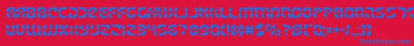 Starfightercond Font – Blue Fonts on Red Background