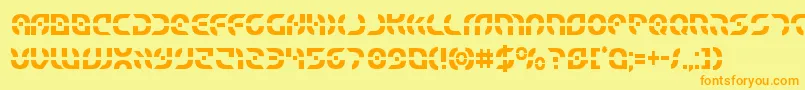 Starfightercond Font – Orange Fonts on Yellow Background