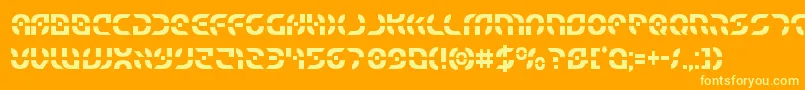 Starfightercond Font – Yellow Fonts on Orange Background