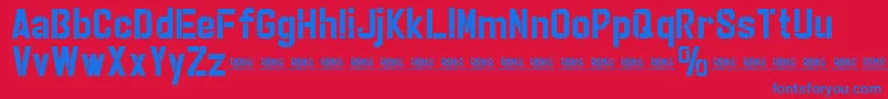 StrikerEurekaCutPersonalUse-Schriftart – Blaue Schriften auf rotem Hintergrund
