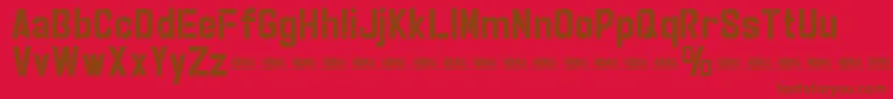 Fonte StrikerEurekaCutPersonalUse – fontes marrons em um fundo vermelho