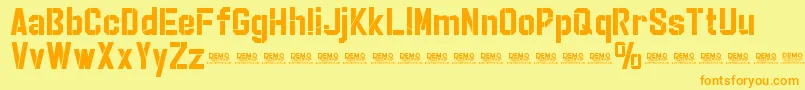 StrikerEurekaCutPersonalUse Font – Orange Fonts on Yellow Background