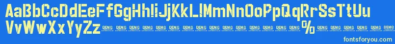 StrikerEurekaCutPersonalUse Font – Yellow Fonts on Blue Background