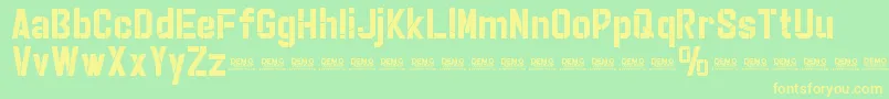 Шрифт StrikerEurekaCutPersonalUse – жёлтые шрифты на зелёном фоне