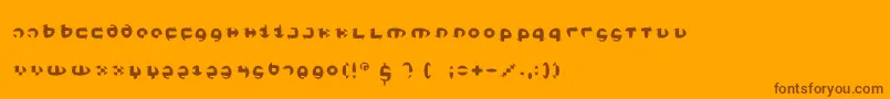 フォントKleinsthreefs – オレンジの背景に茶色のフォント