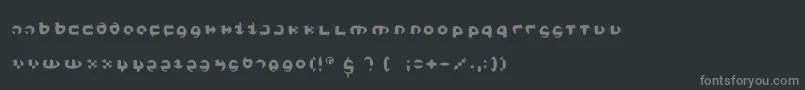 フォントKleinsthreefs – 黒い背景に灰色の文字