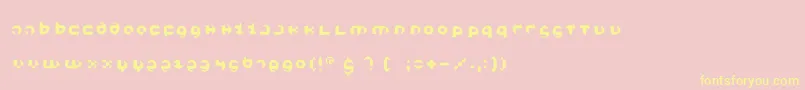 Kleinsthreefs Font – Yellow Fonts on Pink Background