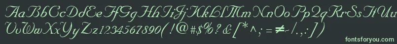 NeptunescriptRegularDb Font – Green Fonts on Black Background
