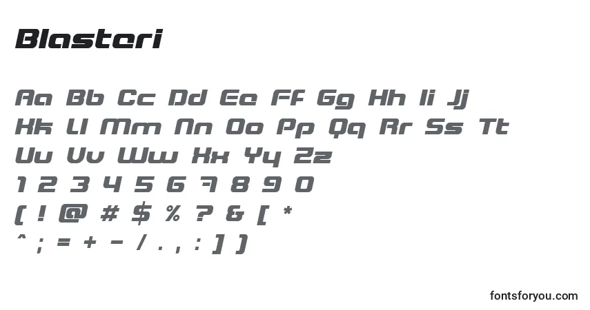 Fuente Blasteri - alfabeto, números, caracteres especiales