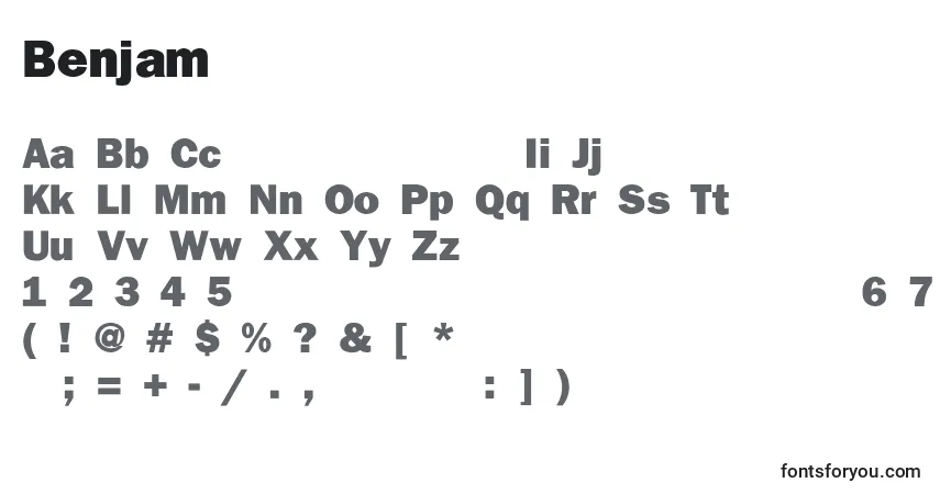 Шрифт BenjaminGothicHeavy – алфавит, цифры, специальные символы