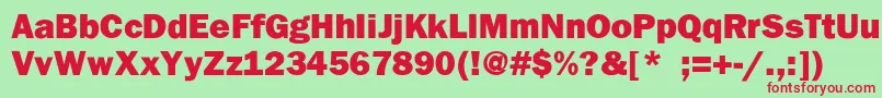 BenjaminGothicHeavy Font – Red Fonts on Green Background