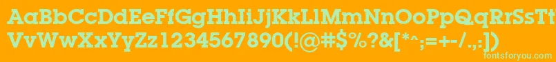 LugabookSemibold Font – Green Fonts on Orange Background