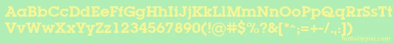 LugabookSemibold Font – Yellow Fonts on Green Background