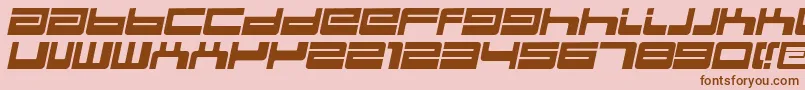フォントBdejectItalic – ピンクの背景に茶色のフォント