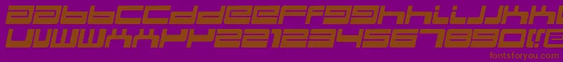 フォントBdejectItalic – 紫色の背景に茶色のフォント