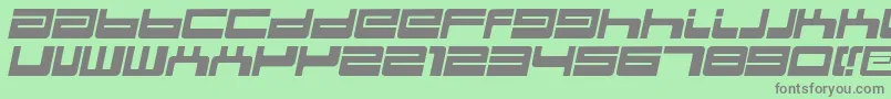 フォントBdejectItalic – 緑の背景に灰色の文字