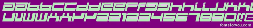 フォントBdejectItalic – 紫の背景に緑のフォント