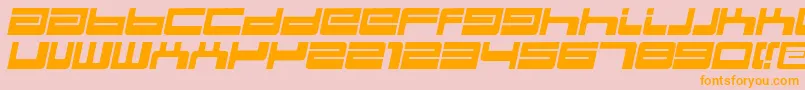 フォントBdejectItalic – オレンジの文字がピンクの背景にあります。