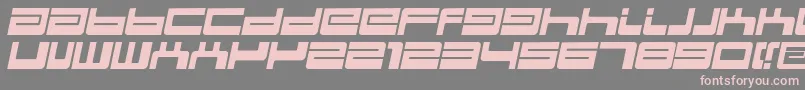 フォントBdejectItalic – 灰色の背景にピンクのフォント