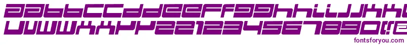 フォントBdejectItalic – 白い背景に紫のフォント