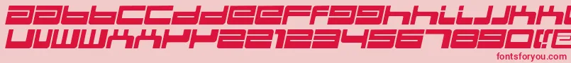 フォントBdejectItalic – ピンクの背景に赤い文字