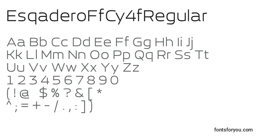 A fonte EsqaderoFfCy4fRegular (52922) – alfabeto, números, caracteres especiais