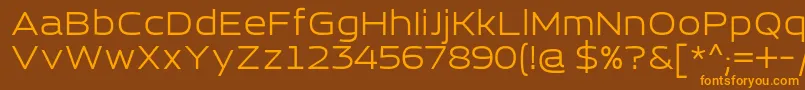 EsqaderoFfCy4fRegular Font – Orange Fonts on Brown Background