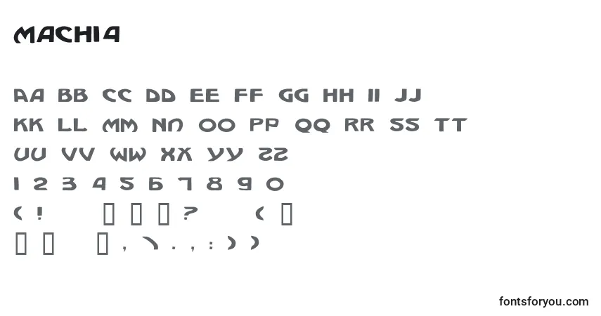 A fonte Mach14 – alfabeto, números, caracteres especiais