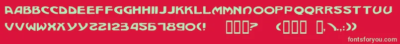 fuente Mach14 – Fuentes Verdes Sobre Fondo Rojo