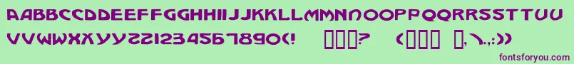 Шрифт Mach14 – фиолетовые шрифты на зелёном фоне