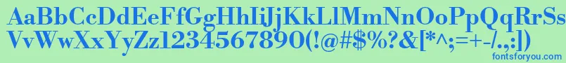 Шрифт LibrebodoniBold – синие шрифты на зелёном фоне
