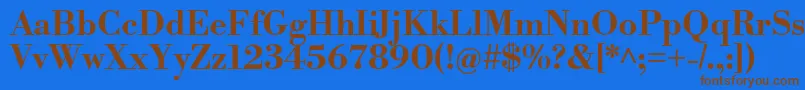 LibrebodoniBold Font – Brown Fonts on Blue Background
