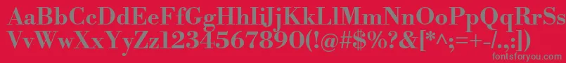 フォントLibrebodoniBold – 赤い背景に灰色の文字