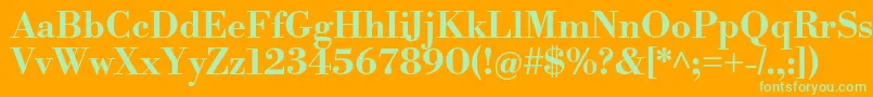 LibrebodoniBold Font – Green Fonts on Orange Background