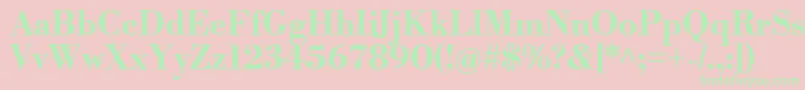 LibrebodoniBold Font – Green Fonts on Pink Background