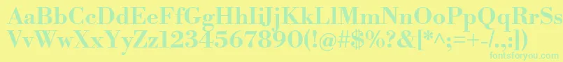 LibrebodoniBold Font – Green Fonts on Yellow Background