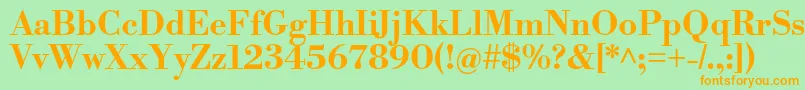 LibrebodoniBold Font – Orange Fonts on Green Background