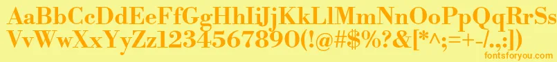 LibrebodoniBold Font – Orange Fonts on Yellow Background
