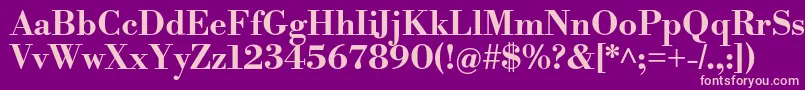 LibrebodoniBold Font – Pink Fonts on Purple Background
