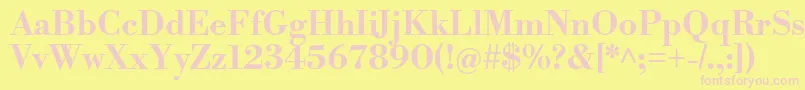 LibrebodoniBold Font – Pink Fonts on Yellow Background