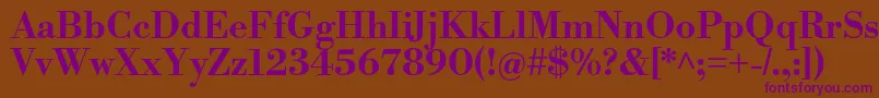 LibrebodoniBold Font – Purple Fonts on Brown Background