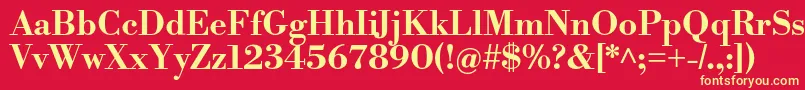 フォントLibrebodoniBold – 黄色の文字、赤い背景