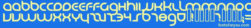 Danube Font – Yellow Fonts on Blue Background